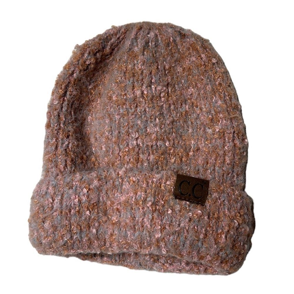 C.C Accessories Confetti Multi Tone Color Ribbed Beanie Hat.